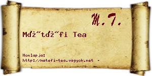 Mátéfi Tea névjegykártya